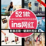 LR预设ins风人像街拍MV后期照网红自拍图片调色滤镜PR PS AE LUT