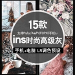 LR预设高级灰极简INS风街拍旅拍调色滤镜手机电脑版AE PR FCPX PS