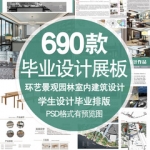 PSD展板模板PSD源文件PS素材环艺景观室内学生毕业设计排版