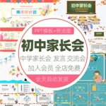 初一二三年级家长会PPT模板初中学生家长发言交流安全教育课件ppt