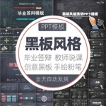 创意黑板粉笔手绘风格毕业答辩ppt模板教育课件培训工作总结汇报