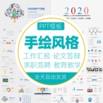 创意手绘ppt模板工作总结年终汇报商务报告教育教师说课毕业答辩