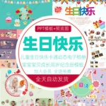 儿童生日快乐卡通动态电子相册ppt模板男女孩宝贝成长周岁纪念册