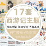 经典文学阅读交流PPT模板中国古典小说四大名著西游记导读课件wps