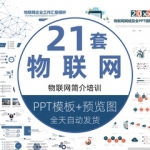 科技智慧城市大数据云计算互联网介绍 物联网简介培训课件PPT模板
