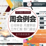 商业企业晨会流程早会PPT模板金融保险公司培训员工早上开会议程