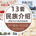 少数民族介绍56五十六个民族简介wps文化习俗风俗民情春节PPT模板