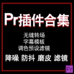 视频剪辑Pr插件素材全套字幕无缝转场降噪磨皮降噪调色预设全套