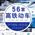 铁路高铁动车火车ppt模板 地铁乘务安全交通部门运输项目规划提案