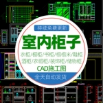 衣柜书柜鞋柜酒柜橱柜CAD中式欧式平面立面室内设计施工图纸素材