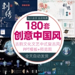 中式复古风古典宫廷中国风PPT模板古香古色古韵文化文艺术文学ppt